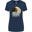 Rock Climbing Gravity Doesnt Exist Funny Climber Womens Wider Cut T-Shirt Navy Blue