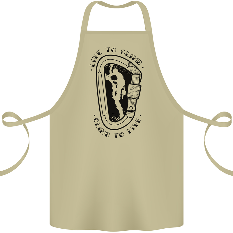 Rock Climbing Live to Climb  Climber Cotton Apron 100% Organic Khaki