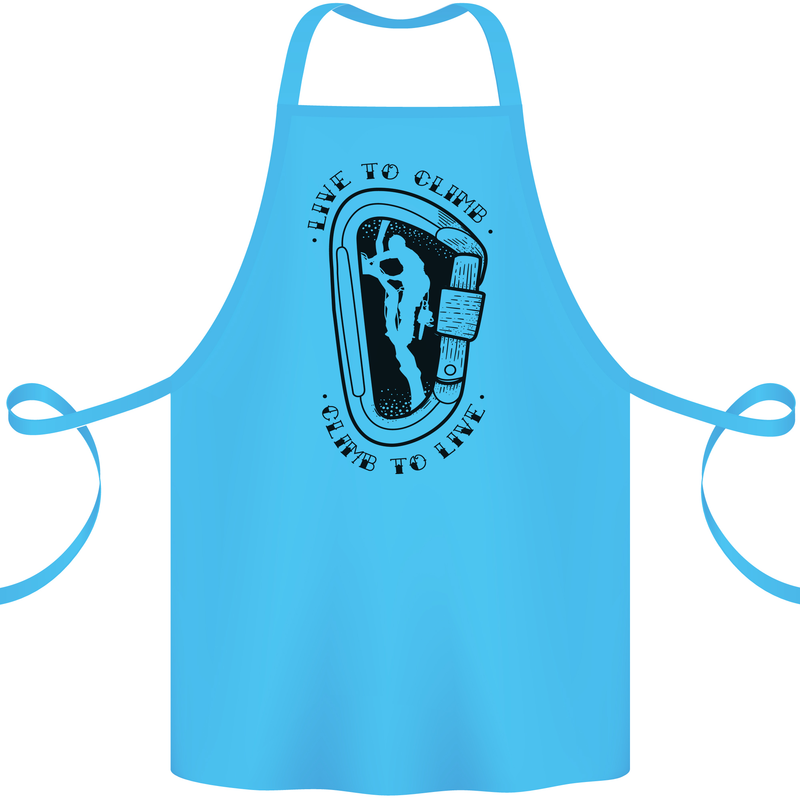 Rock Climbing Live to Climb  Climber Cotton Apron 100% Organic Turquoise