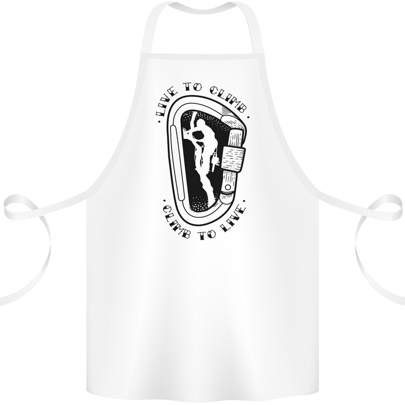 Rock Climbing Live to Climb  Climber Cotton Apron 100% Organic White