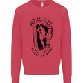 Rock Climbing Live to Climb  Climber Kids Sweatshirt Jumper Heliconia
