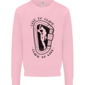 Rock Climbing Live to Climb  Climber Kids Sweatshirt Jumper Light Pink