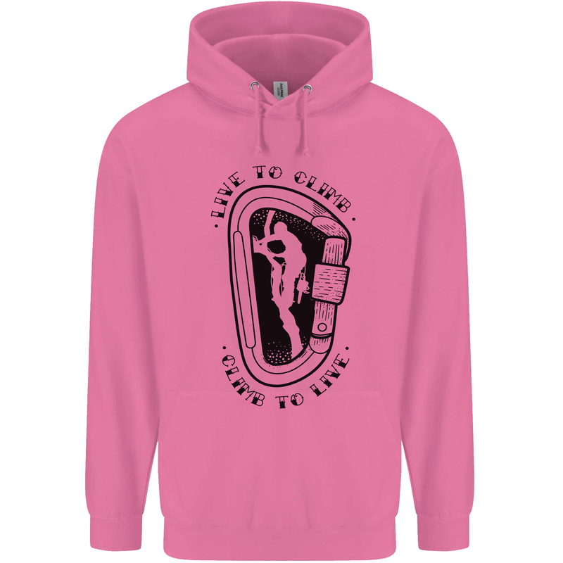 Rock Climbing Live to Climb  Climber Mens 80% Cotton Hoodie Azelea