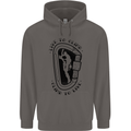 Rock Climbing Live to Climb  Climber Mens 80% Cotton Hoodie Charcoal