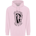 Rock Climbing Live to Climb  Climber Mens 80% Cotton Hoodie Light Pink