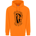 Rock Climbing Live to Climb  Climber Mens 80% Cotton Hoodie Orange