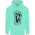 Rock Climbing Live to Climb  Climber Mens 80% Cotton Hoodie Peppermint