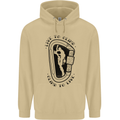 Rock Climbing Live to Climb  Climber Mens 80% Cotton Hoodie Sand