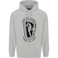 Rock Climbing Live to Climb  Climber Mens 80% Cotton Hoodie Sports Grey