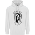 Rock Climbing Live to Climb  Climber Mens 80% Cotton Hoodie White
