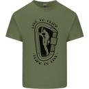 Rock Climbing Live to Climb  Climber Mens Cotton T-Shirt Tee Top Military Green