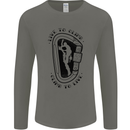 Rock Climbing Live to Climb  Climber Mens Long Sleeve T-Shirt Charcoal
