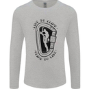Rock Climbing Live to Climb  Climber Mens Long Sleeve T-Shirt Sports Grey