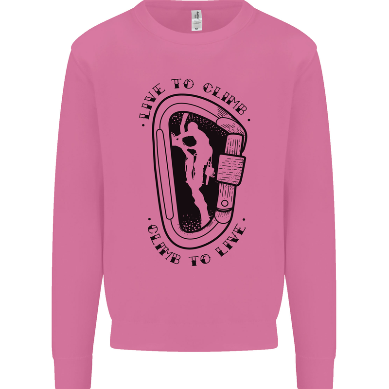 Rock Climbing Live to Climb  Climber Mens Sweatshirt Jumper Azalea