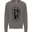 Rock Climbing Live to Climb  Climber Mens Sweatshirt Jumper Charcoal