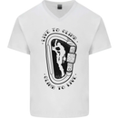 Rock Climbing Live to Climb  Climber Mens V-Neck Cotton T-Shirt White