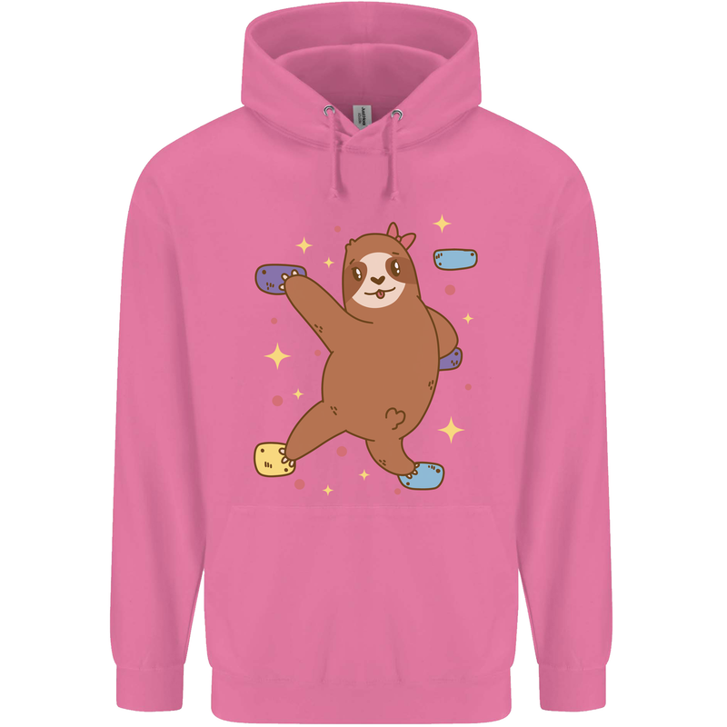 Rock Climbing Sloth Climber Childrens Kids Hoodie Azalea