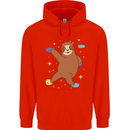 Rock Climbing Sloth Climber Childrens Kids Hoodie Bright Red