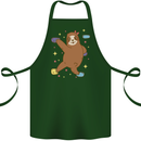 Rock Climbing Sloth Climber Cotton Apron 100% Organic Forest Green