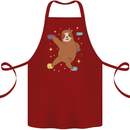 Rock Climbing Sloth Climber Cotton Apron 100% Organic Maroon