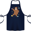 Rock Climbing Sloth Climber Cotton Apron 100% Organic Navy Blue