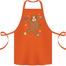 Rock Climbing Sloth Climber Cotton Apron 100% Organic Orange