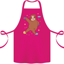 Rock Climbing Sloth Climber Cotton Apron 100% Organic Pink