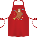 Rock Climbing Sloth Climber Cotton Apron 100% Organic Red