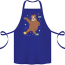 Rock Climbing Sloth Climber Cotton Apron 100% Organic Royal Blue