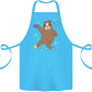 Rock Climbing Sloth Climber Cotton Apron 100% Organic Turquoise