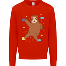 Rock Climbing Sloth Climber Kids Sweatshirt Jumper Bright Red