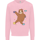 Rock Climbing Sloth Climber Kids Sweatshirt Jumper Light Pink