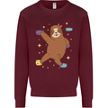 Rock Climbing Sloth Climber Kids Sweatshirt Jumper Maroon