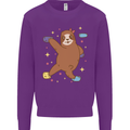 Rock Climbing Sloth Climber Kids Sweatshirt Jumper Purple