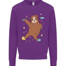 Rock Climbing Sloth Climber Kids Sweatshirt Jumper Purple