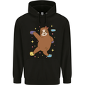 Rock Climbing Sloth Climber Mens 80% Cotton Hoodie Black