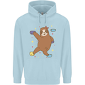 Rock Climbing Sloth Climber Mens 80% Cotton Hoodie Light Blue