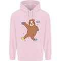 Rock Climbing Sloth Climber Mens 80% Cotton Hoodie Light Pink