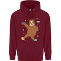 Rock Climbing Sloth Climber Mens 80% Cotton Hoodie Maroon