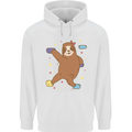 Rock Climbing Sloth Climber Mens 80% Cotton Hoodie White