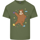 Rock Climbing Sloth Climber Mens Cotton T-Shirt Tee Top Military Green