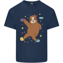 Rock Climbing Sloth Climber Mens Cotton T-Shirt Tee Top Navy Blue