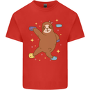Rock Climbing Sloth Climber Mens Cotton T-Shirt Tee Top Red