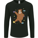Rock Climbing Sloth Climber Mens Long Sleeve T-Shirt Black