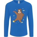 Rock Climbing Sloth Climber Mens Long Sleeve T-Shirt Royal Blue