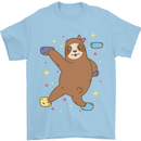 Rock Climbing Sloth Climber Mens T-Shirt 100% Cotton Light Blue