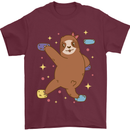 Rock Climbing Sloth Climber Mens T-Shirt 100% Cotton Maroon
