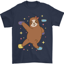 Rock Climbing Sloth Climber Mens T-Shirt 100% Cotton Navy Blue