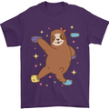Rock Climbing Sloth Climber Mens T-Shirt 100% Cotton Purple