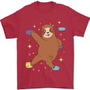 Rock Climbing Sloth Climber Mens T-Shirt 100% Cotton Red